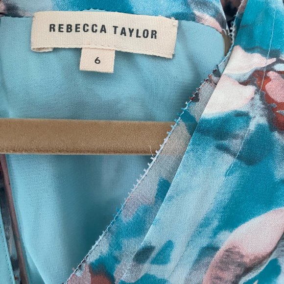 Rebecca Taylor Blue Floral Shift Dress Sz 6 - Picture 10 of 10